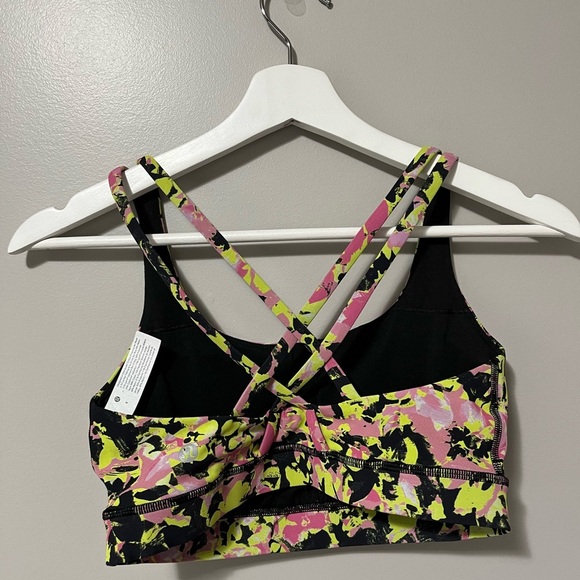 Lululemon Energy Bra Medium Support Inflect Floral Highlight Yellow Multi - Picture 7 of 14